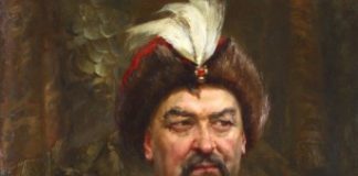 Bohdan Khmelnitsky meeting Patriarch Macarius III of Antioch near Kyiv in 1654