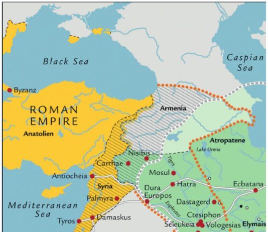 Parthian Empire once divided the world with Roman Empire. The Parthians were originally exiles from ‘Ukrainian’ Scythia