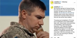 Metallica endorses Ukrainian musician-turned-solder’s performance of their ‘Nothing Else Matters’ song on 62-string bandura