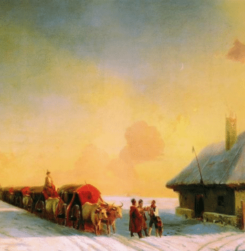 Ukrainian Chumaks, Ox-Wagon Drivers, in Ivan Aivazovsky’s paintings