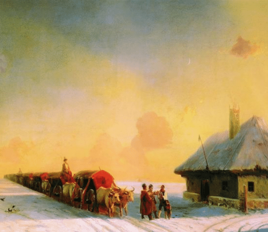 Ukrainian Chumaks, Ox-Wagon Drivers, in Ivan Aivazovsky’s paintings