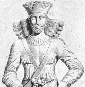 Face of Original Iran ruler: Colossal statue of Sassanian King Shapur I