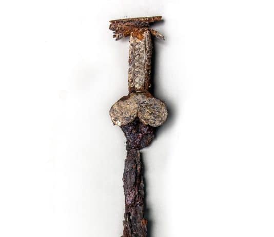 Scythian Sword in Golden Sheath from large multicomplex burial mound Mamai-Hora in Ukraine