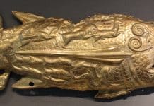 Gold Fish Plaque, Center Ornament of Scythian Shield from Vettersfelde Treasure