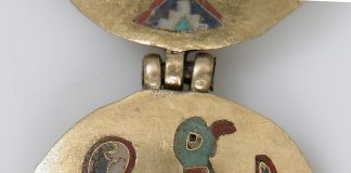 Kyiv Rus’ gold cloisonné enamel medallions dating to 1000-1200 AD in Metropolitan Museum: J. Pierpont Morgan Collection