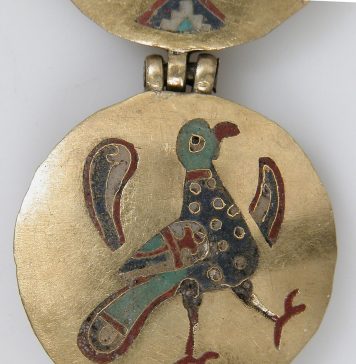 Kyiv Rus’ gold cloisonné enamel medallions dating to 1000-1200 AD in Metropolitan Museum: J. Pierpont Morgan Collection