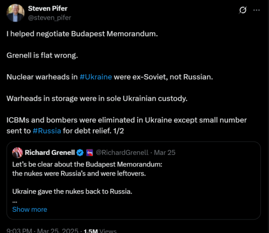 Ukraine OWNED the Nukes, – Steven Pifer