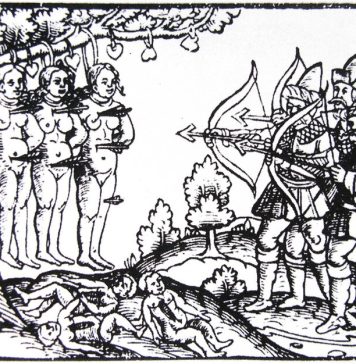 The first known European leaflet depicting Russian/ Moscovite atrocities against women and children, 1561