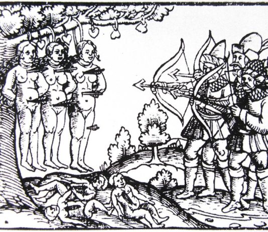 The first known European leaflet depicting Russian/ Moscovite atrocities against women and children, 1561