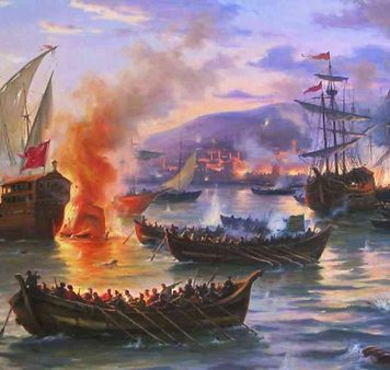 Ukrainian Zaporizhian Cossacks vs. Ottoman Imperial Fleet: Major naval battle at Karaharman, July 27, 1625. ‘Saved by the Wind’.