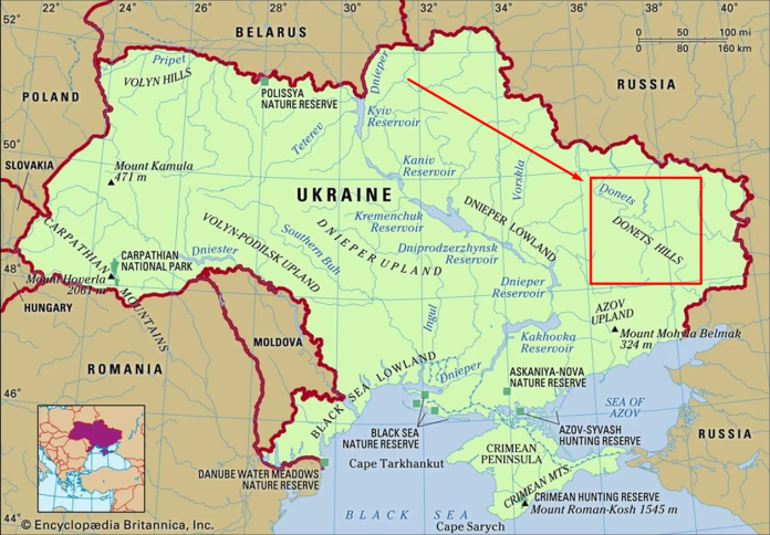 Igor's Campign of 1185 against Polovtsy on current map of Ukraine