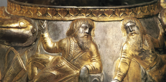 Scythian Top-Rank Warlords on Gaimanov Golden Bowl: Their faces, outfits & weapons