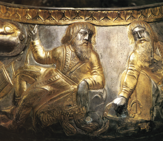 Scythian Top-Rank Warlords on Gaimanov Golden Bowl: Their faces, outfits & weapons
