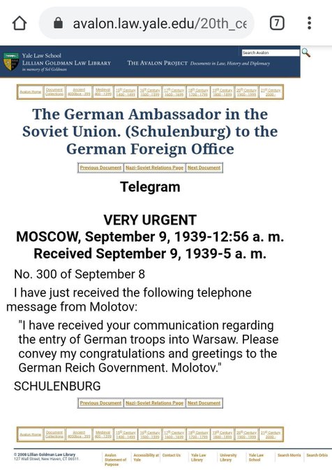 Molotov congratulates Hitler